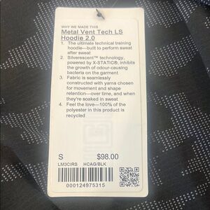 lululemon athletica Metal Vent Tech LS Hoodie 2.0 - Black